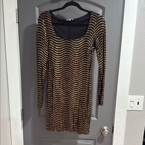 Black and Gold Sequin Dress